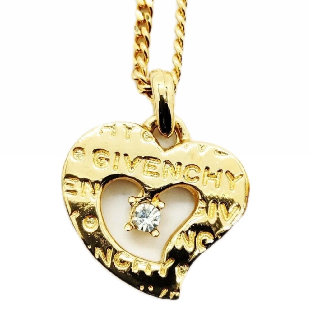 GIVENCHY Heart motif rhinestone necklace - Picture 2 of 7